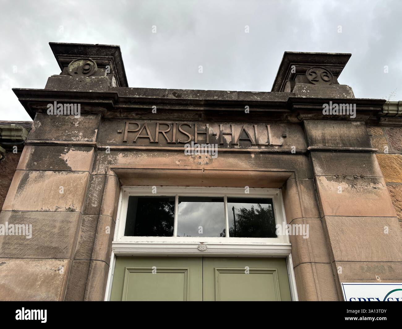 Beautiful Scottish Highland town of Aberlour in Speyside in Scotland. Ancient stone buildings and village views of buildings. Scottish tourist attract - Smartphone Captured Stock Image