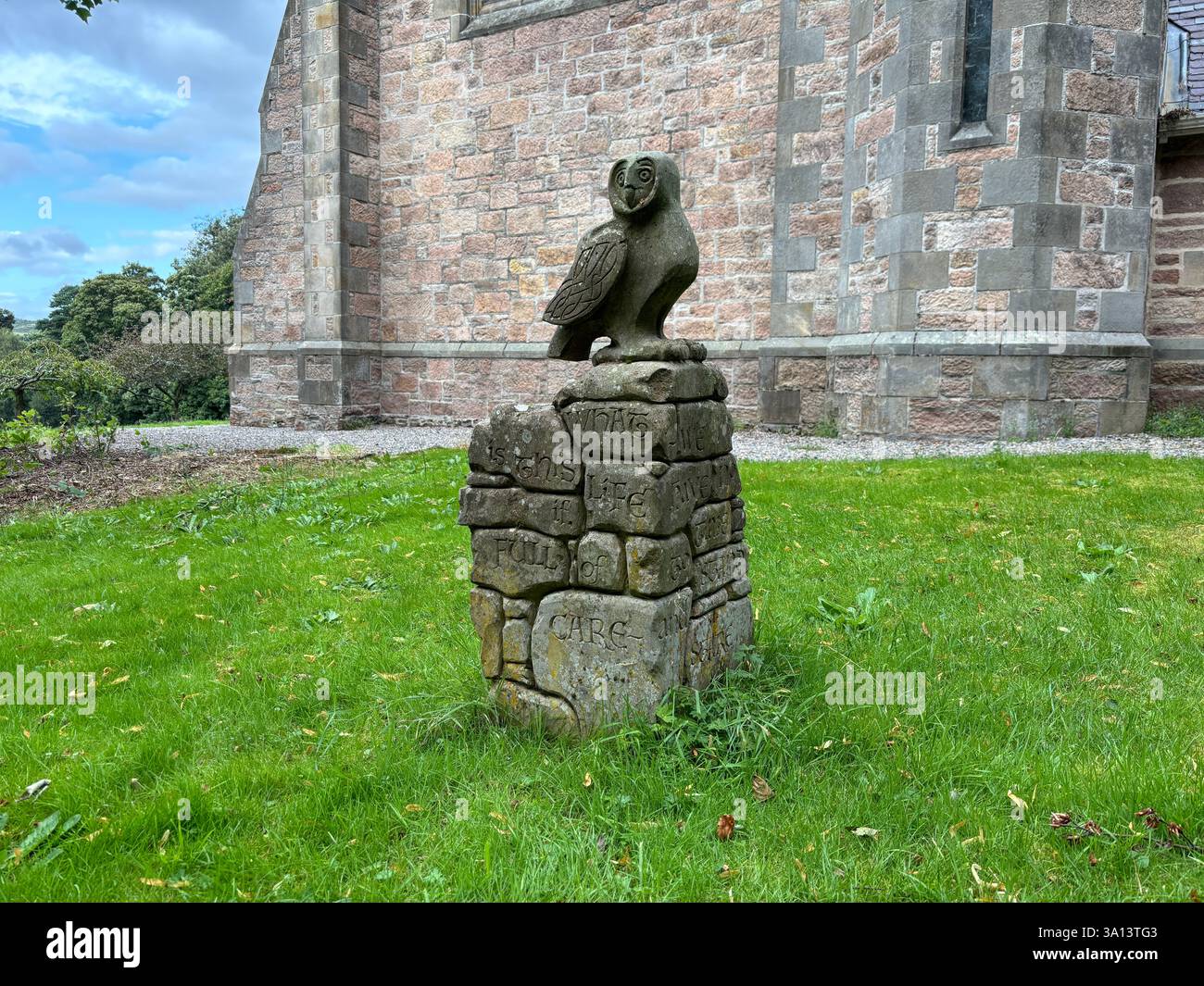 St. Margaret’s Church and graveyard in Aberlour, Scottish Highlands. Speyside in Scotland. War memorial grave stone - Smartphone Captured Stock Image