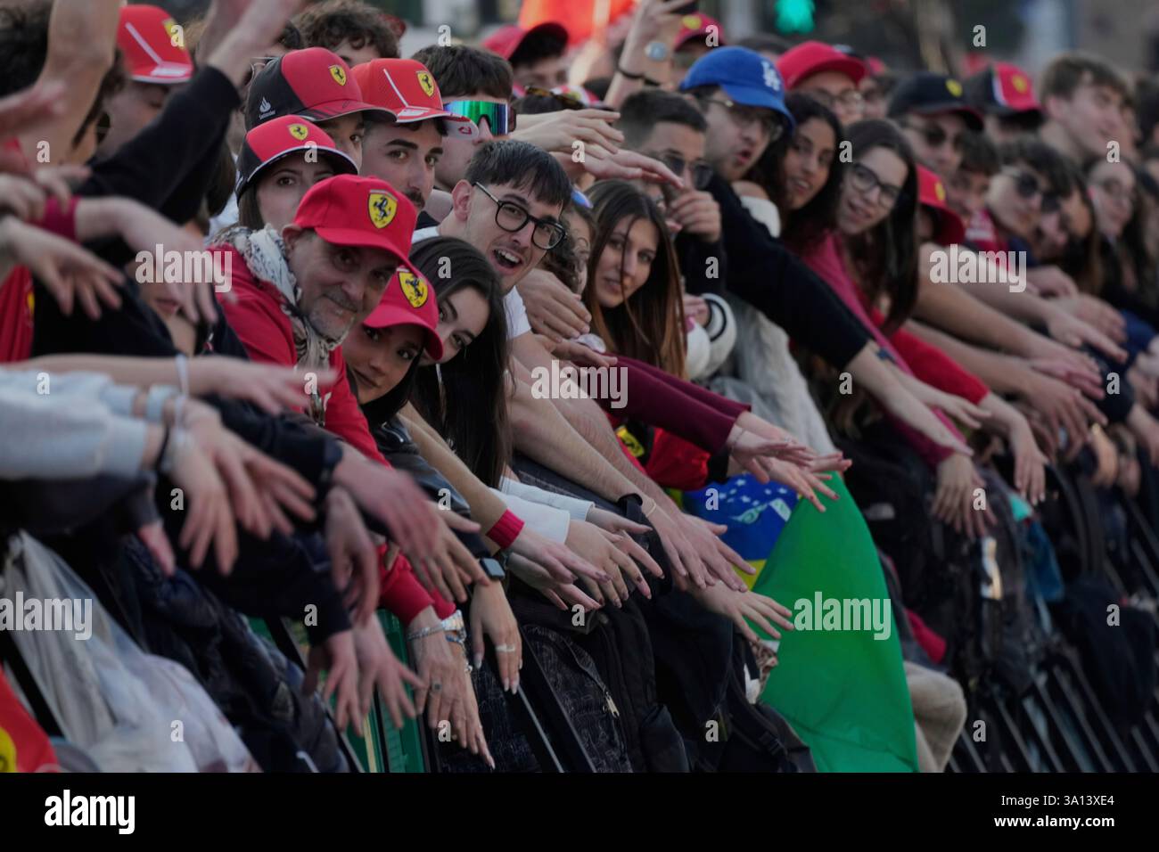 Ferrari Supporters Ferrari's fans attend a team presentation event, in Milan, Italy ...
