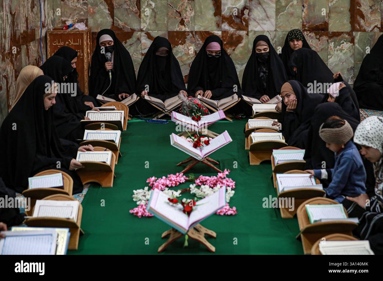 Hillah, Iraq. 06th Mar, 2025. Shia Muslim women attend Quran recitation ...