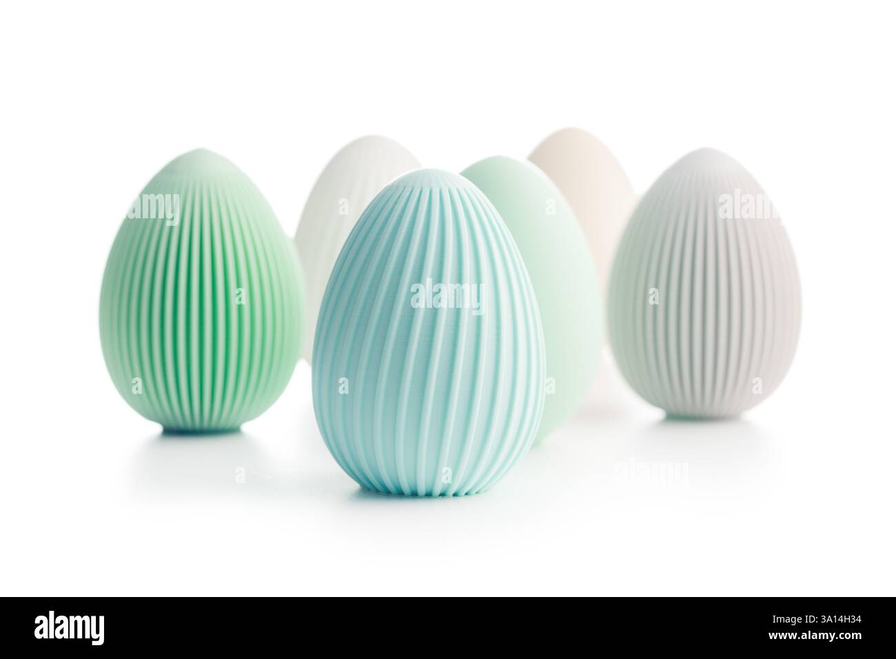Easter decoration. Colorful eggs isolated on a white background. Stock Photo