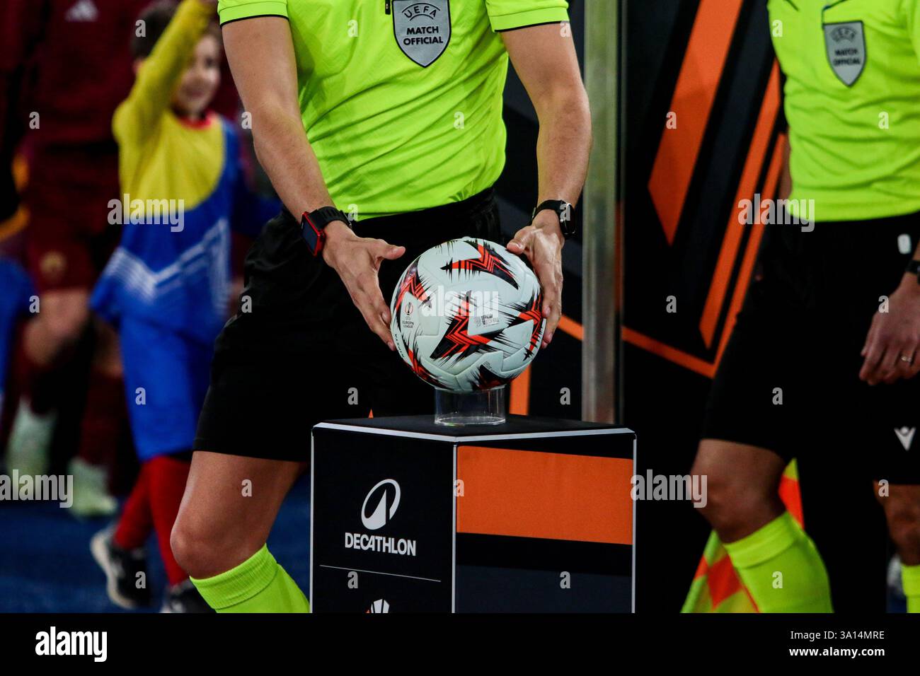 Rome, Italy. 06th Mar, 2025. UEFA Europa League official ball during AS
