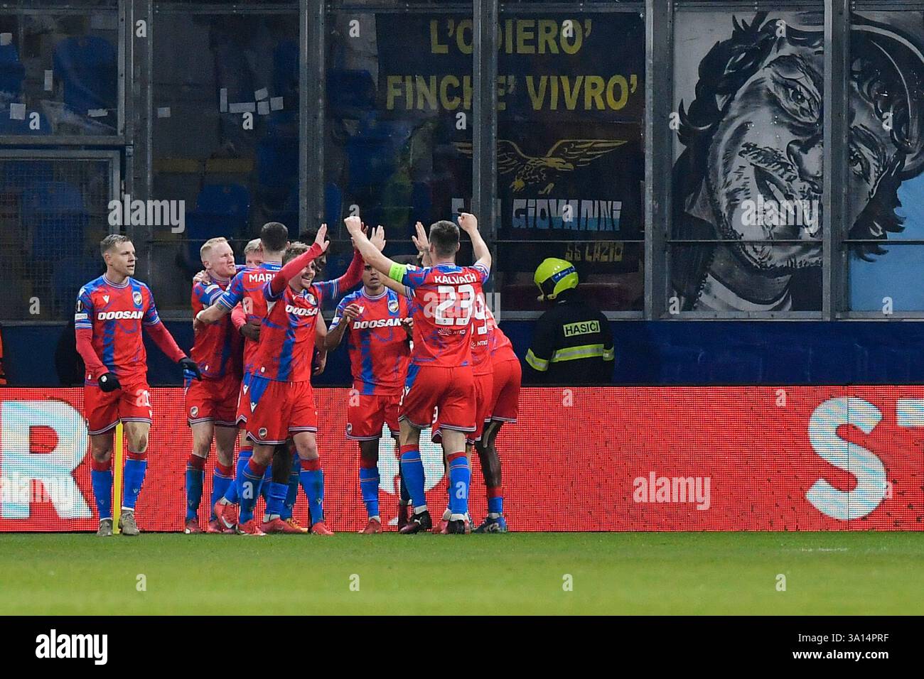 Pilsen, Czech Republic. 06th Mar, 2025. FC Viktoria Plzen players ...