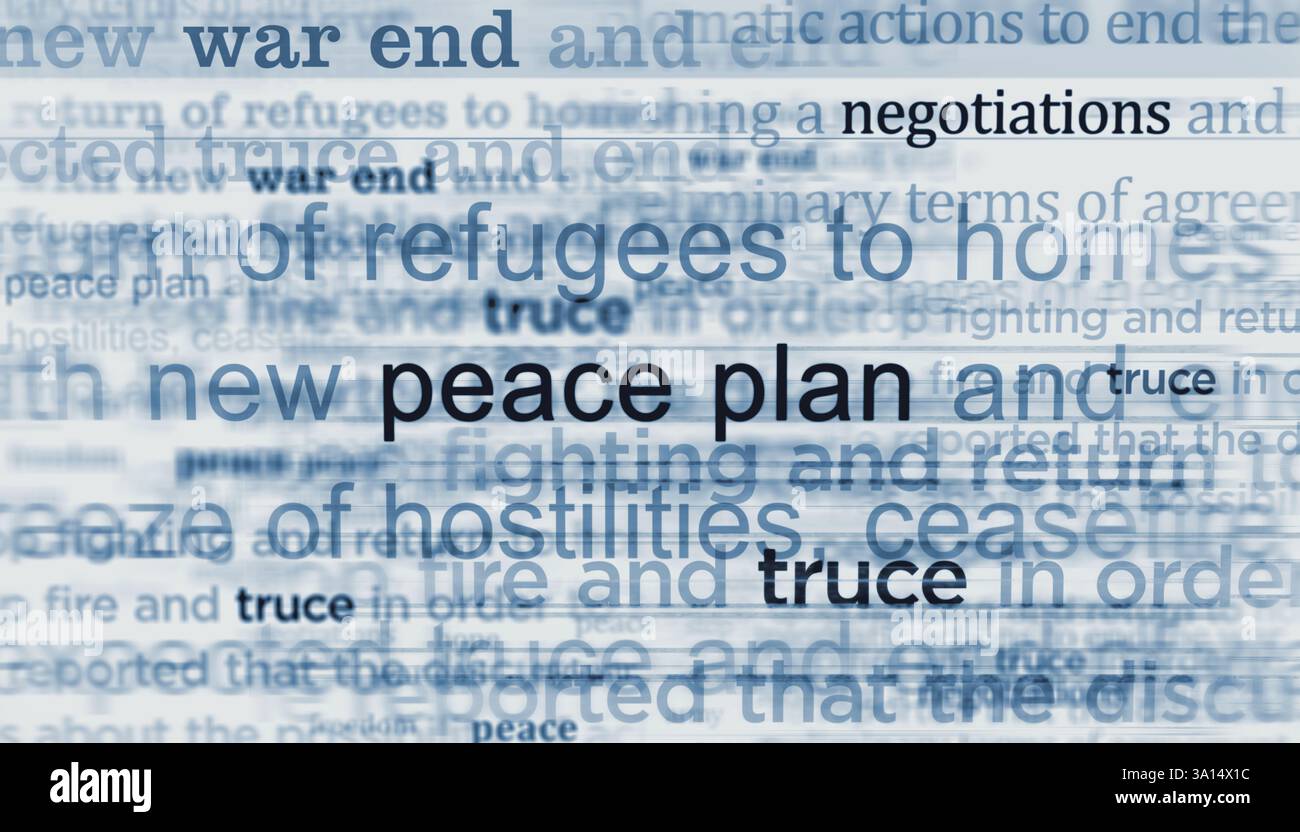 Peace Plan Examples Peace plan and war end negotiations. Headline news titles international ...