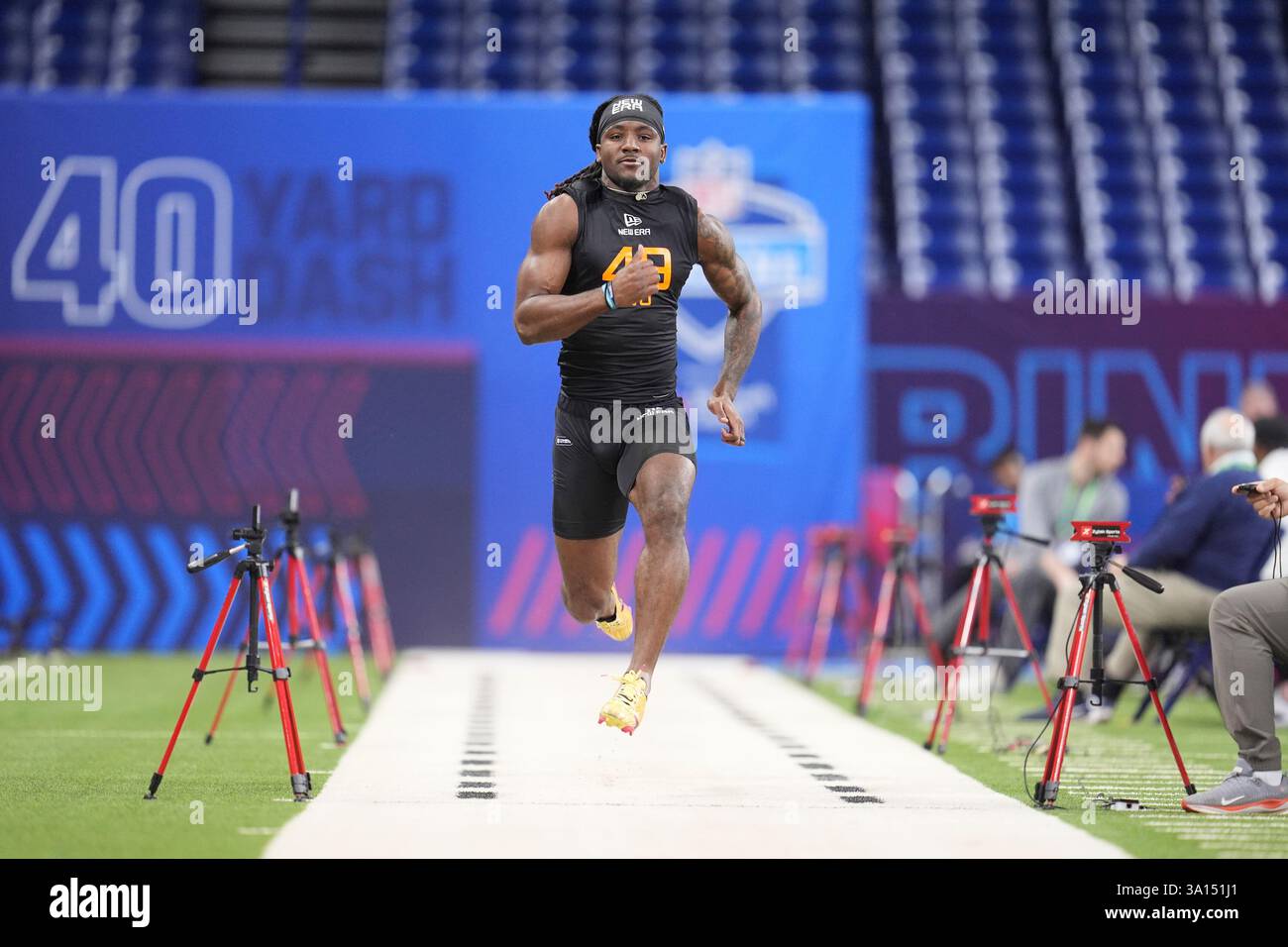 TCU wide receiver Savion Williams runs the 40-yard dash at the NFL ...