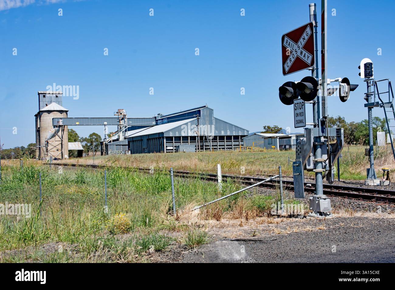 Grain Corp's Warral Grain Silo Complex at Tamworth Australia. Stock Photo