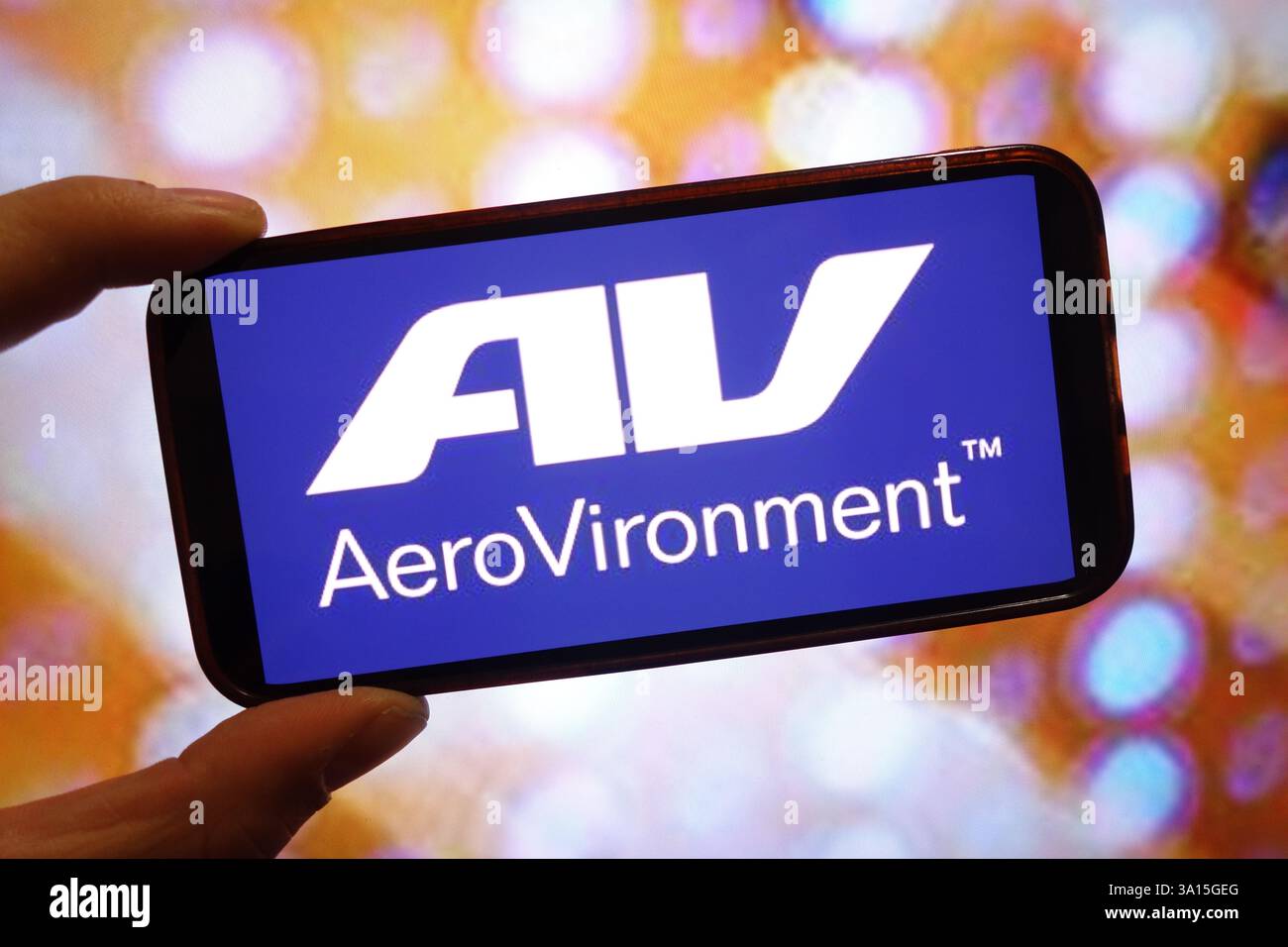 In this photo illustration, the AeroVironment company logo is seen ...