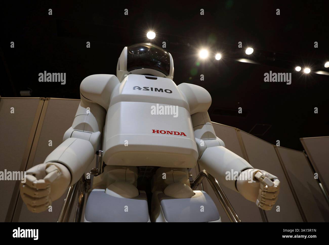 A photo shows ASIMO (Advanced Step in Innovative Mobility), humanoid ...