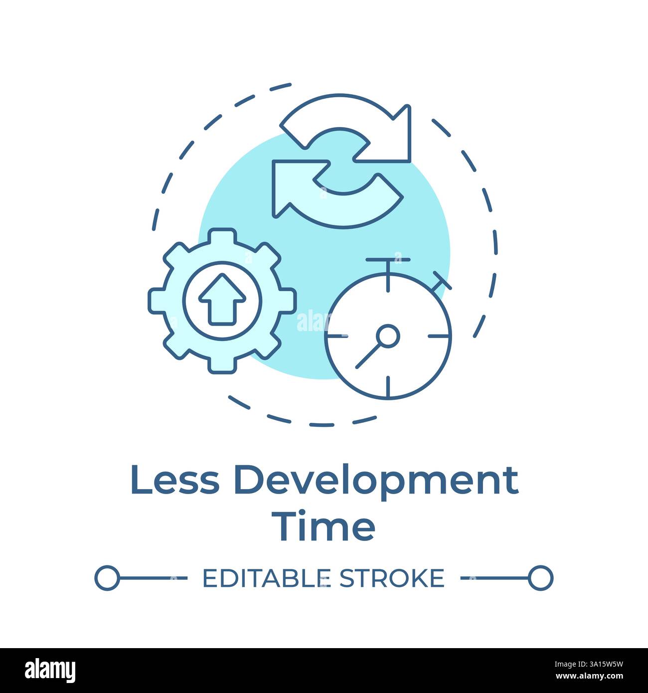 Less development time soft blue concept icon Stock Vector Image & Art ...