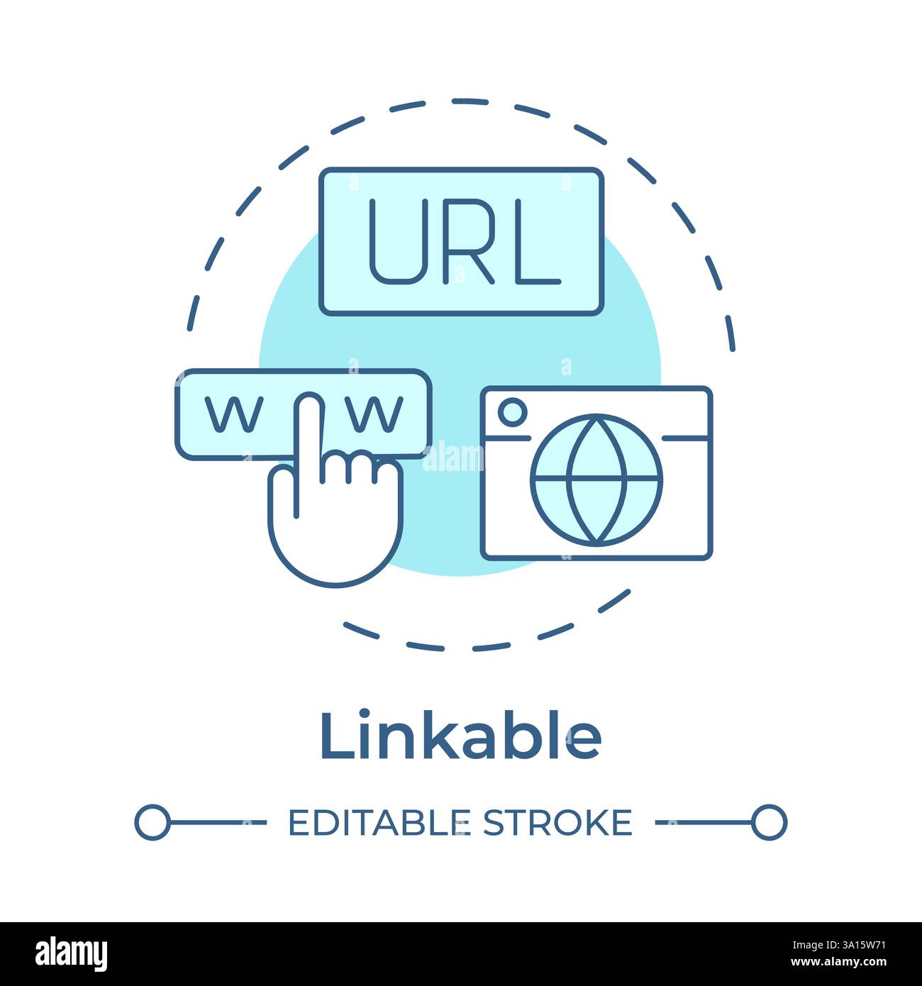 Linkable soft blue concept icon Stock Vector