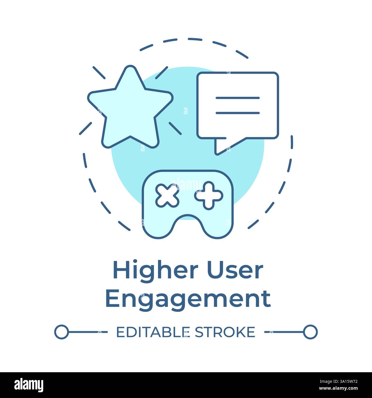 Higher user engagement soft blue concept icon Stock Vector