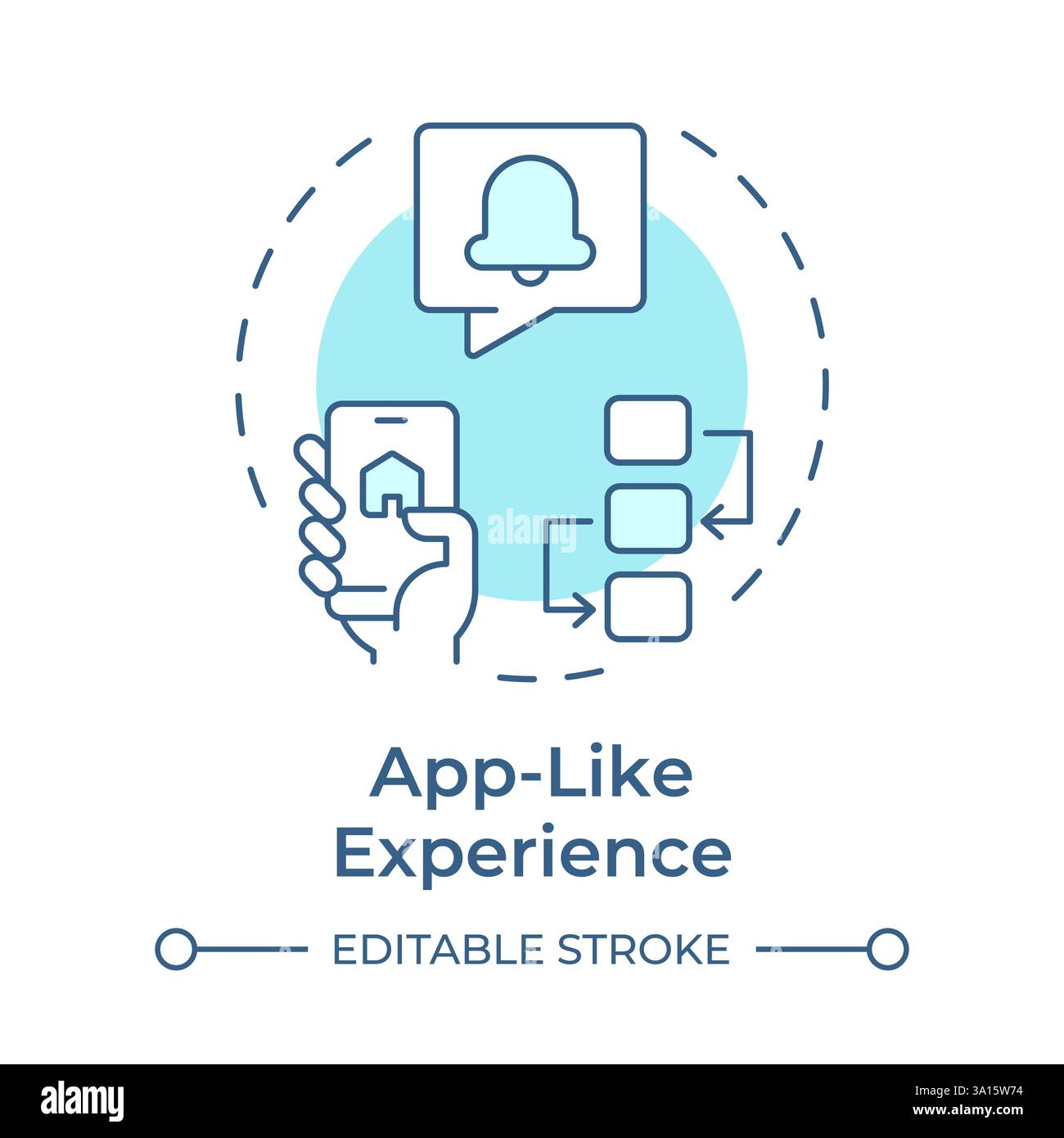 App like experience soft blue concept icon Stock Vector