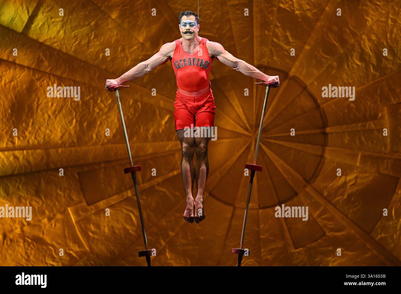 Acrobat Performs New York, USA. 06th Mar, 2025. An acrobat performs during Cirque Du ...