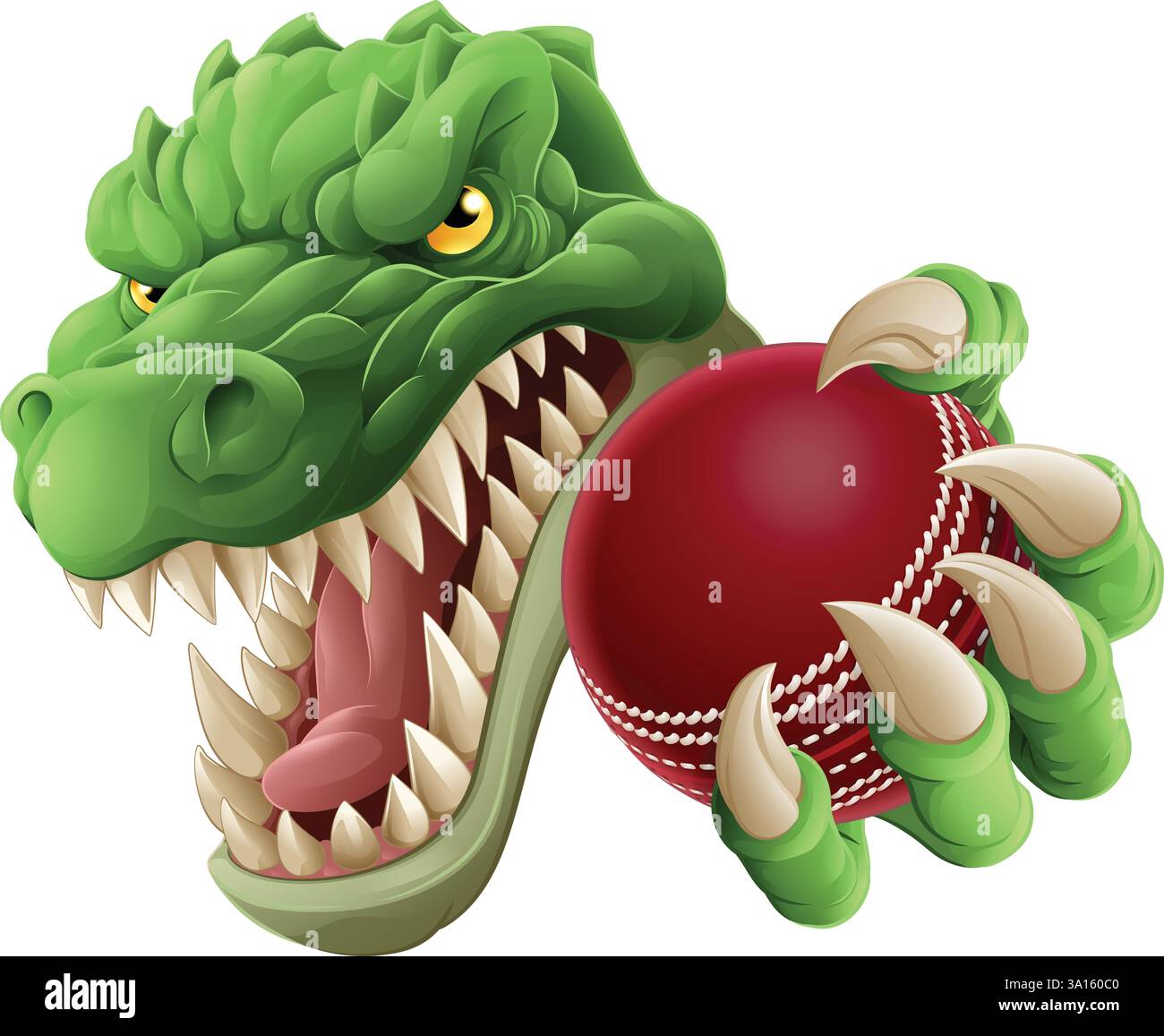 Crocodile Dinosaur Alligator Cricket Sports Mascot Stock Vector Image \u0026 Art  - Alamy, image size:1300x1157