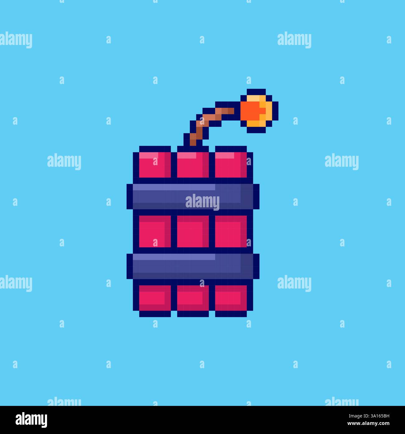 Pixel art Dynamite Explosion game asset design Stock Vector