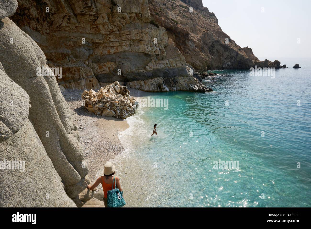 Seychelles Beach, Ikaria, a Greek island in the Aegean Sea, Greece Stock Photo