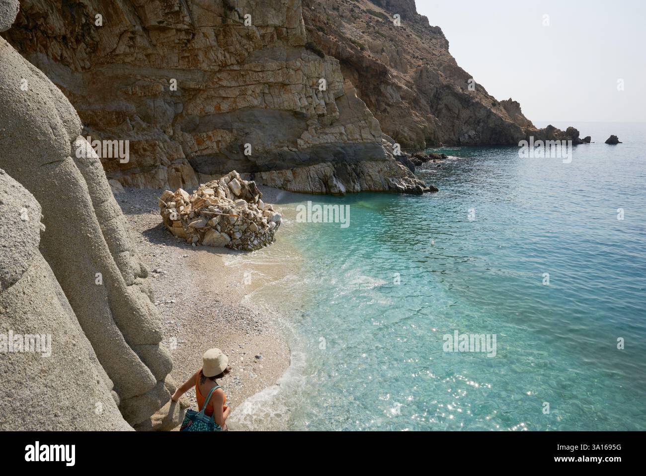 Seychelles Beach, Ikaria, a Greek island in the Aegean Sea, Greece Stock Photo