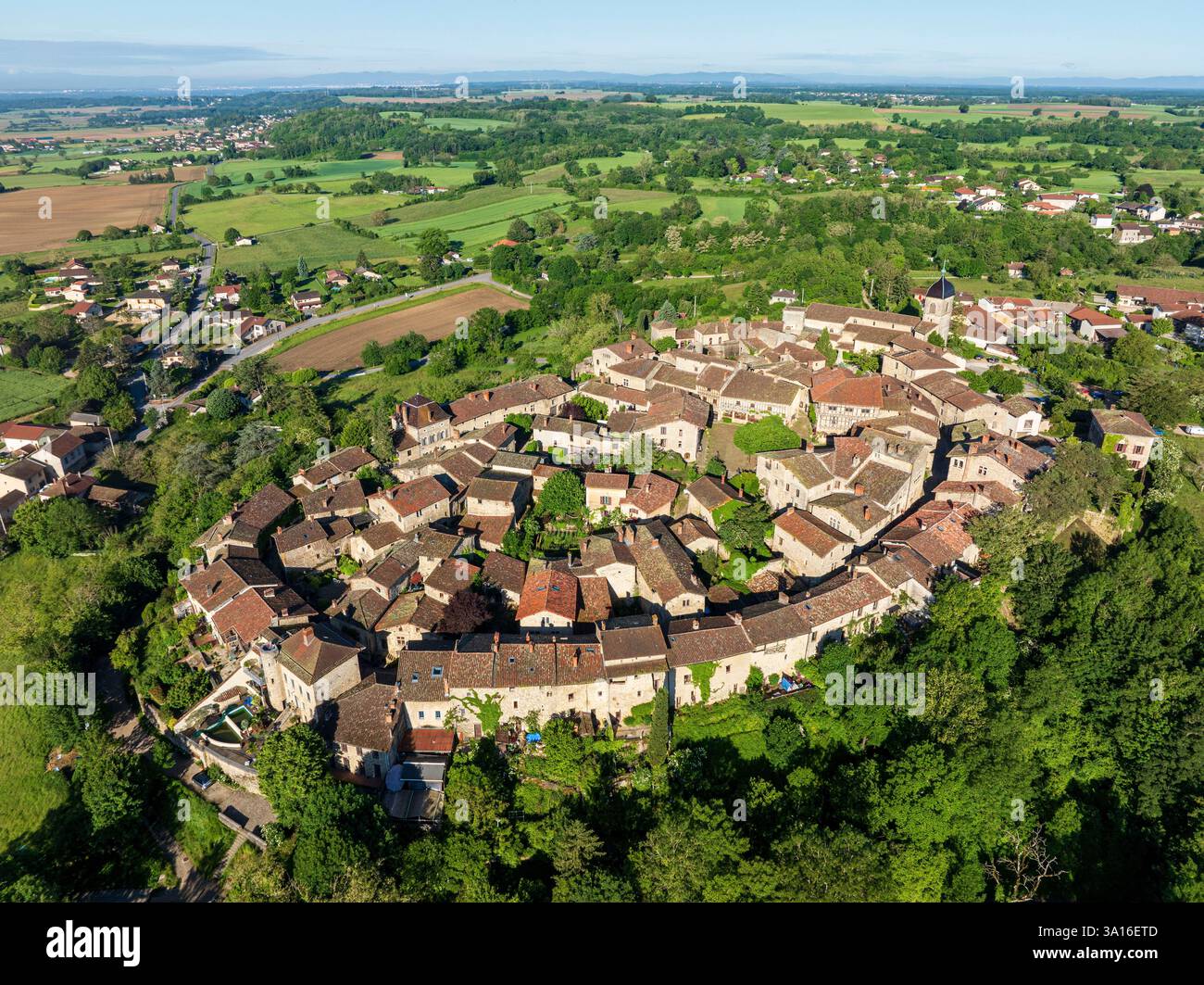 France, Ain Plaine de l'Ain, the medieval village of Pérouges, awarded ...