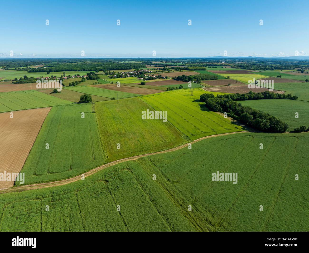 France, Ain, Plaine de l'Ain, Pérouges view of the surrounding ...