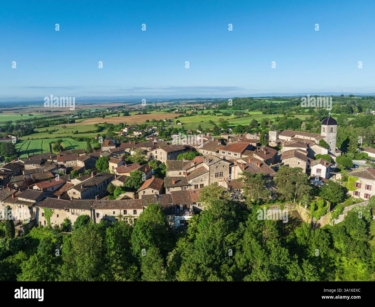 France, Ain Plaine de l'Ain, the medieval village of Pérouges, awarded ...