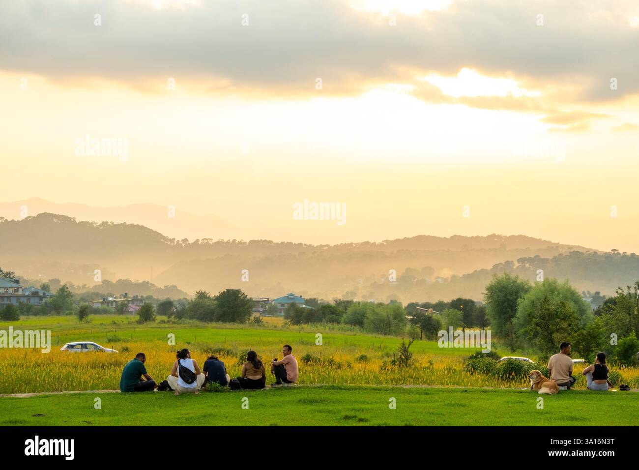 India, Himachal Pradesh state, Joginder Nagar valley, Bir, sunset Stock Photo