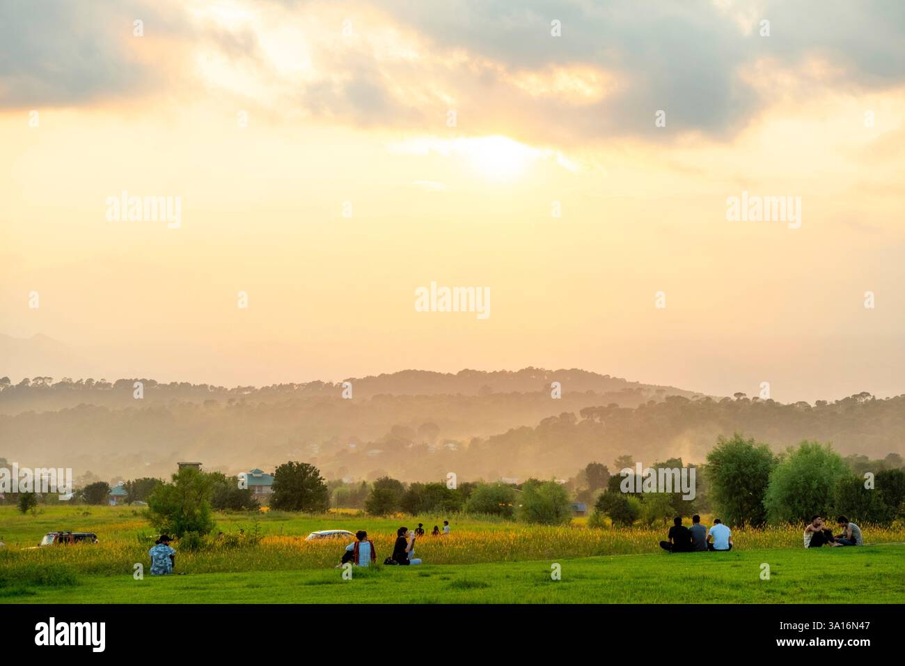 India, Himachal Pradesh state, Joginder Nagar valley, Bir, sunset Stock Photo