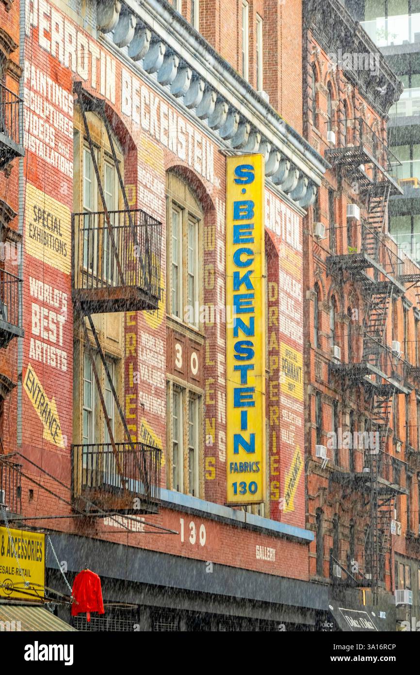United States, New York State, New York City, Chinatown, exterior stairs Stock Photo