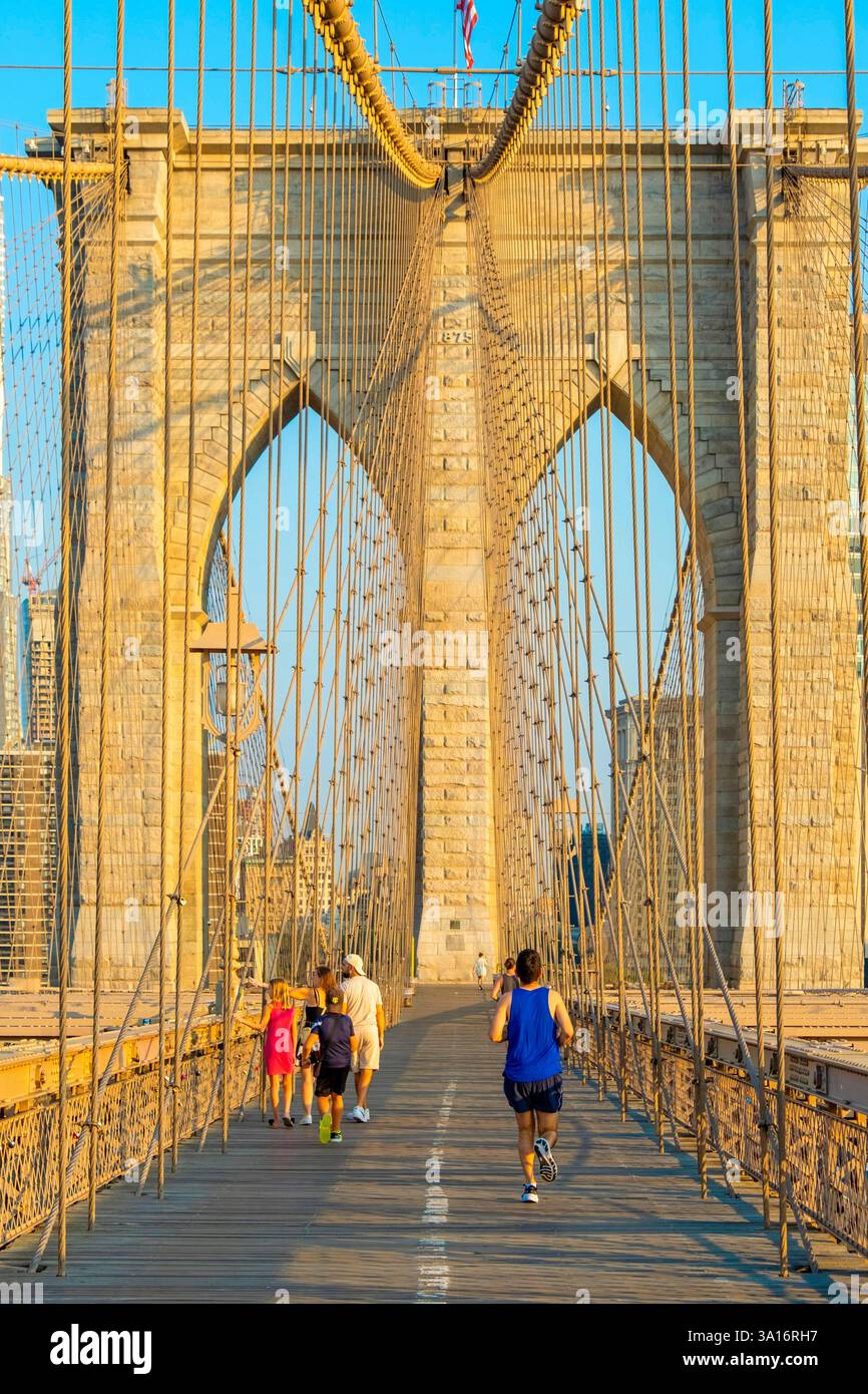 United States, New York State, New York City, Brooklyn Bridge Stock Photo