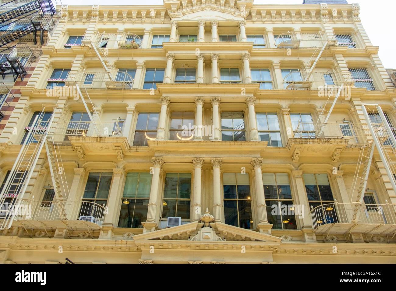 United States, New York State, New York City, Manhattan, Soho, Green Street, the Cast Iron buildings, buildings with cast iron architecture Stock Photo