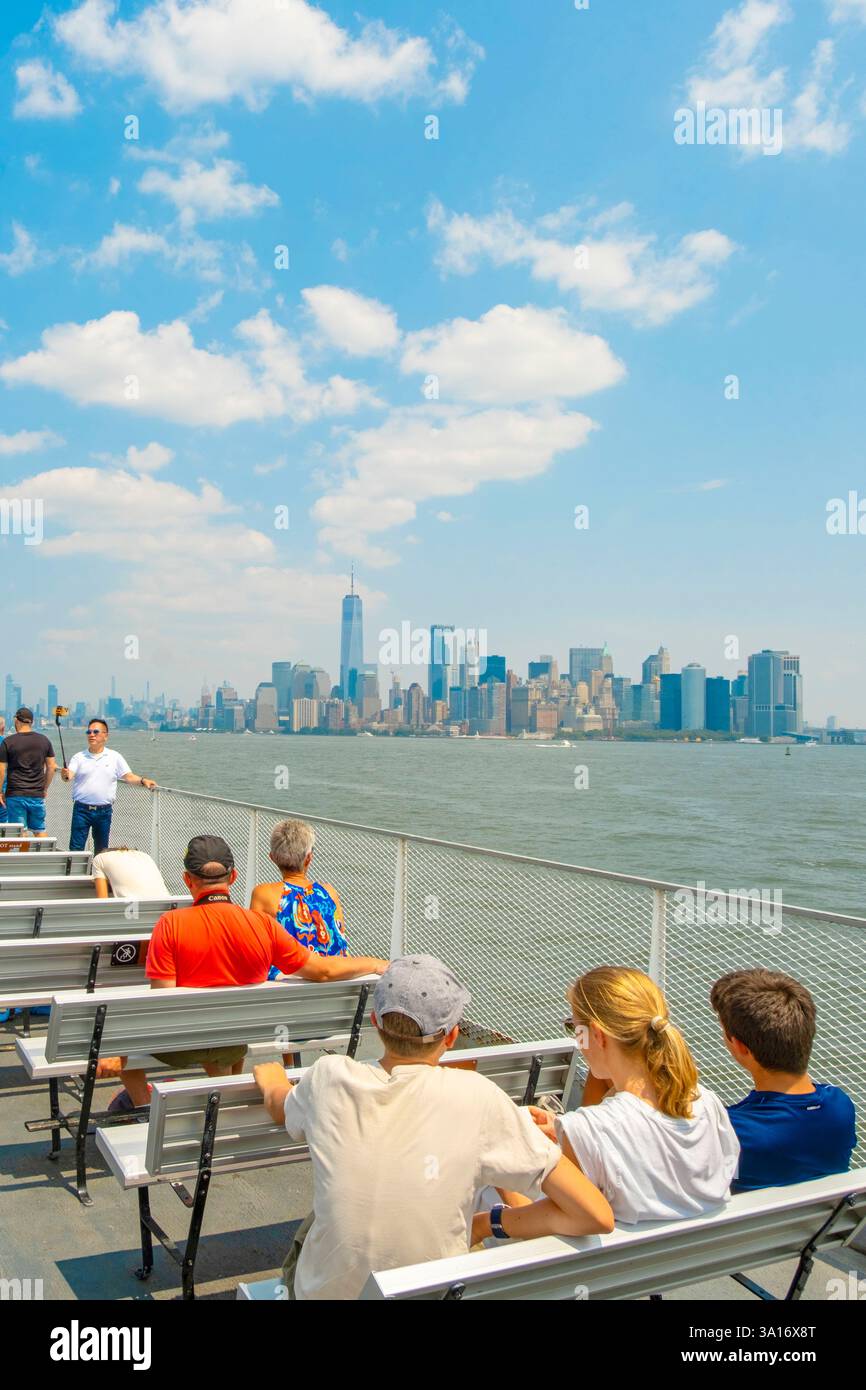United States, New York State, New York City, view from the ferry to the Statue of Liberty Stock Photo