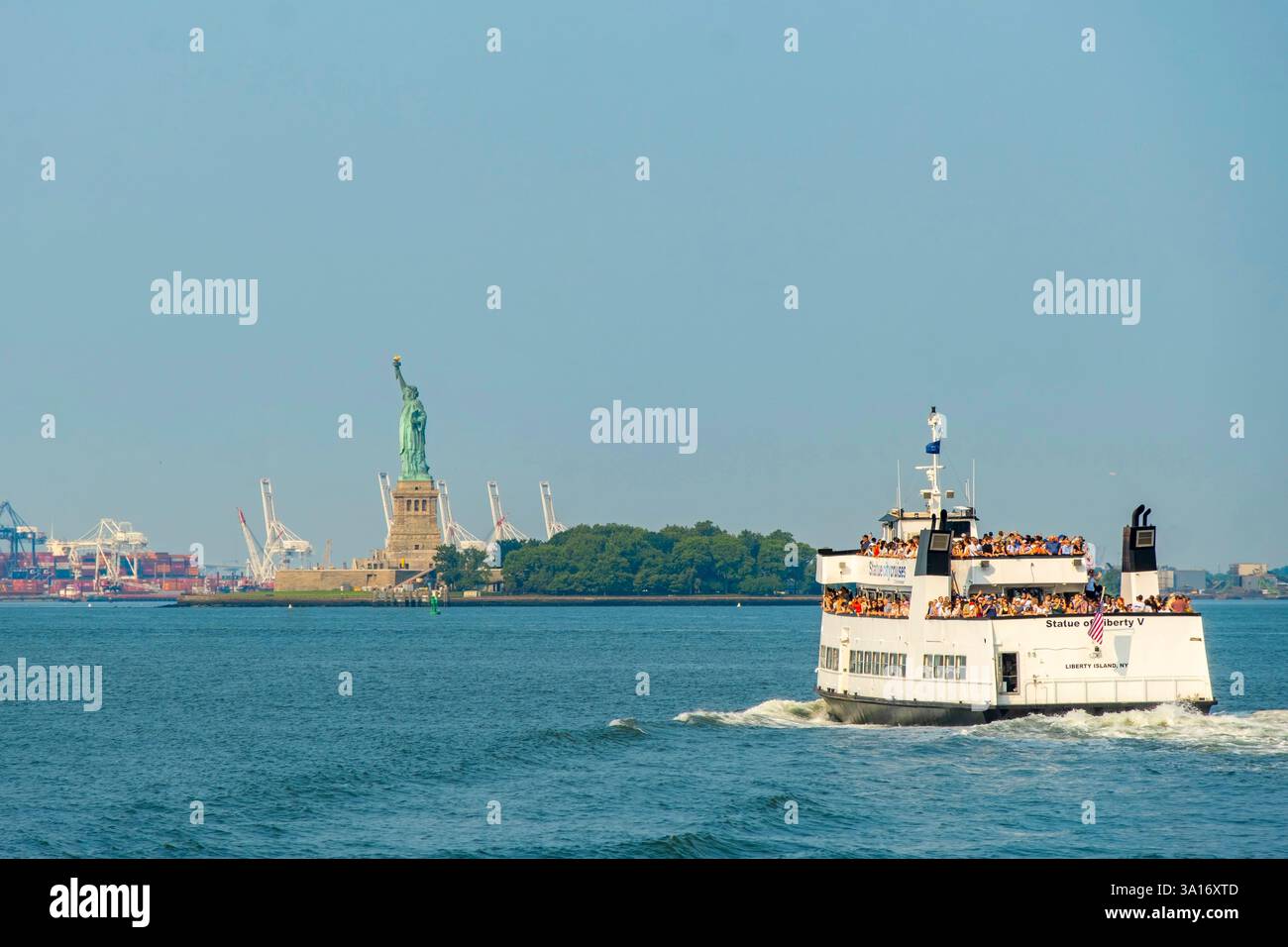 United States, New York State, New York City, ferry to the Statue of Liberty Stock Photo