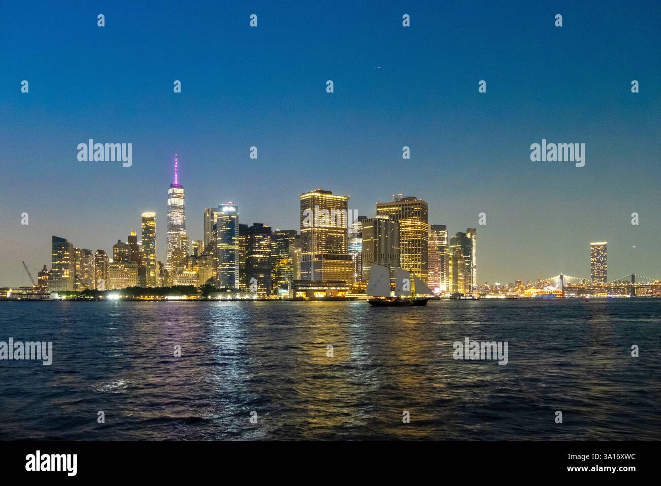 United States, New York State, New York City, view of the Manhattan Financial District from Governors Island Stock Photo