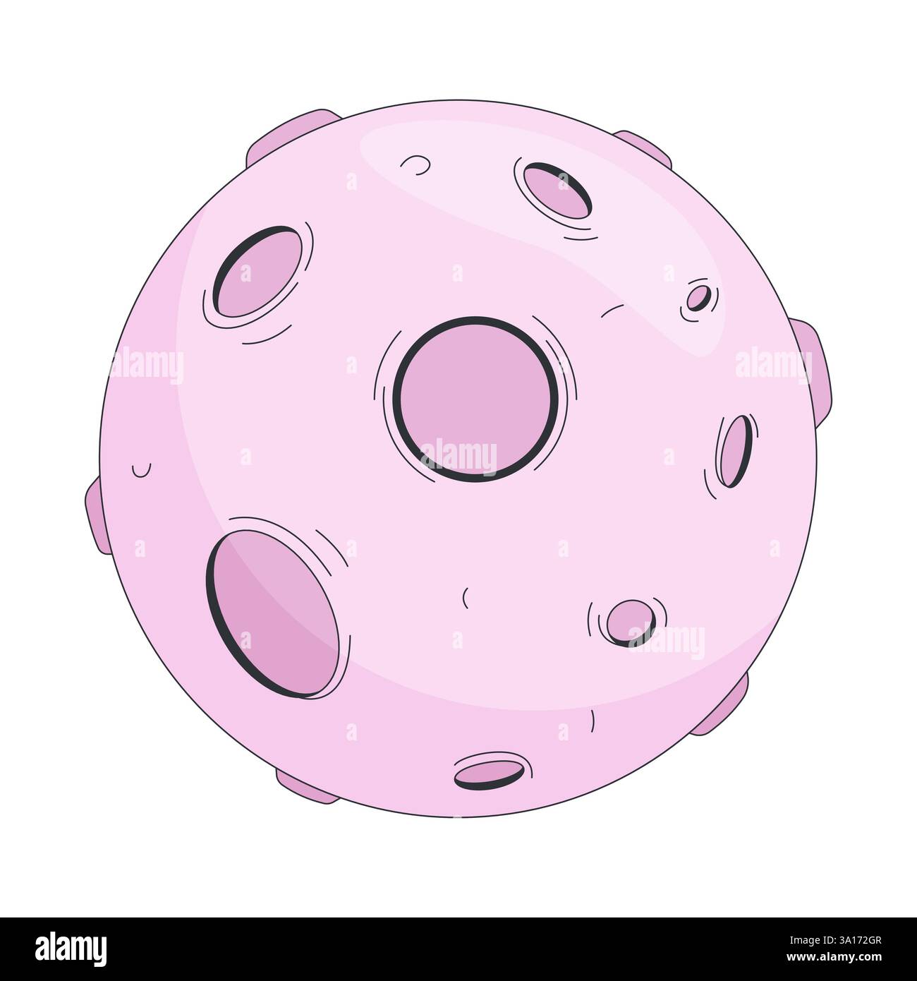 Fantasy moon with craters 2D cartoon object Stock Vector Image & Art ...