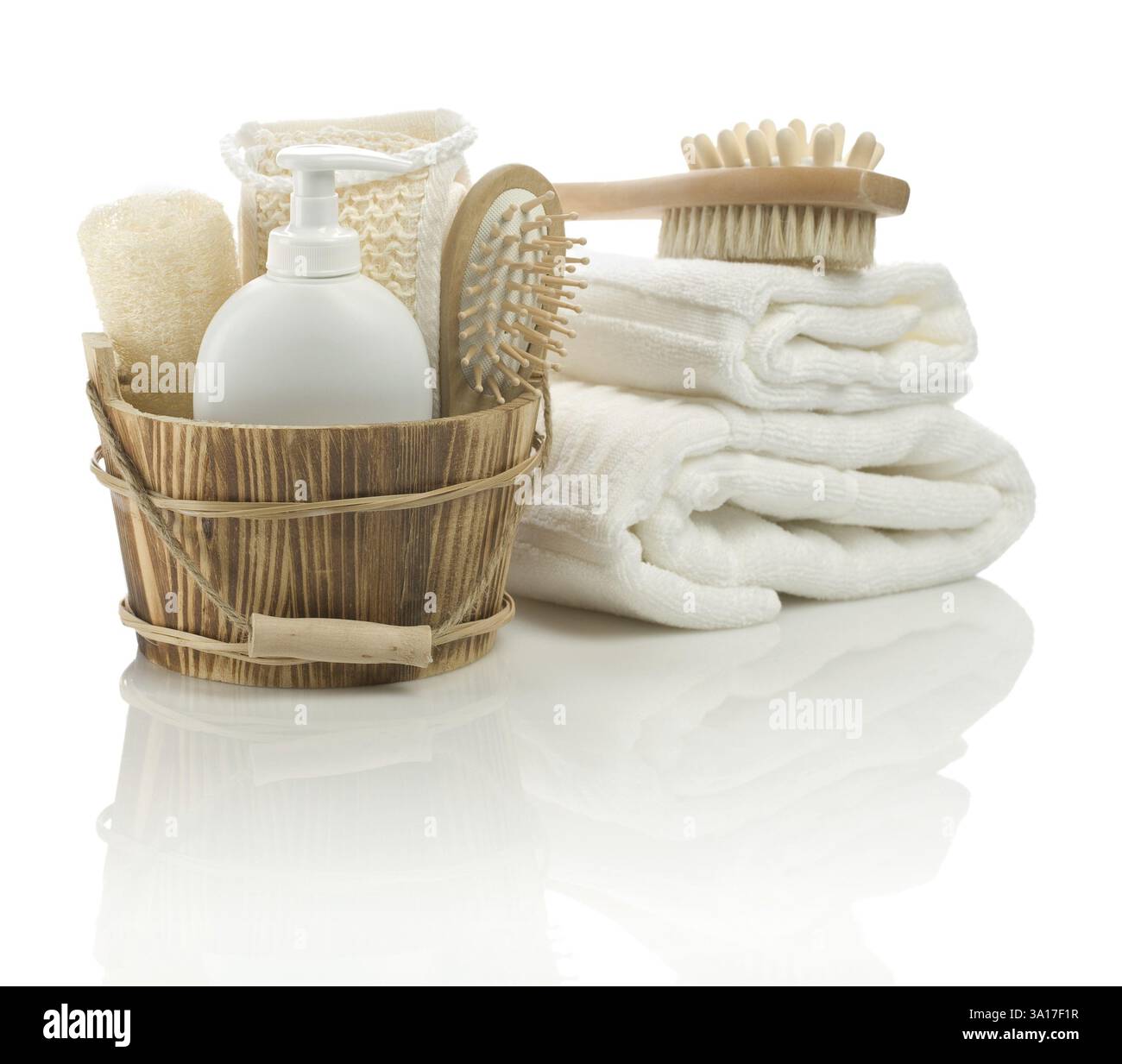 Collection of bathing accessories Stock Photo - Alamy