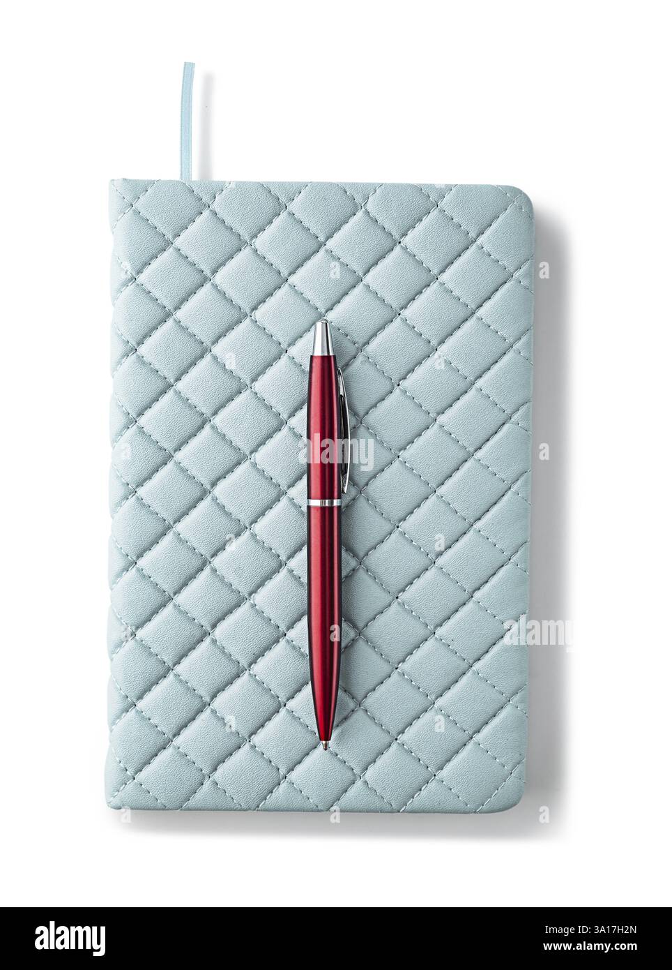 Notepad With Red Ballpoint Pen Isolated On White Stock Photo - Alamy