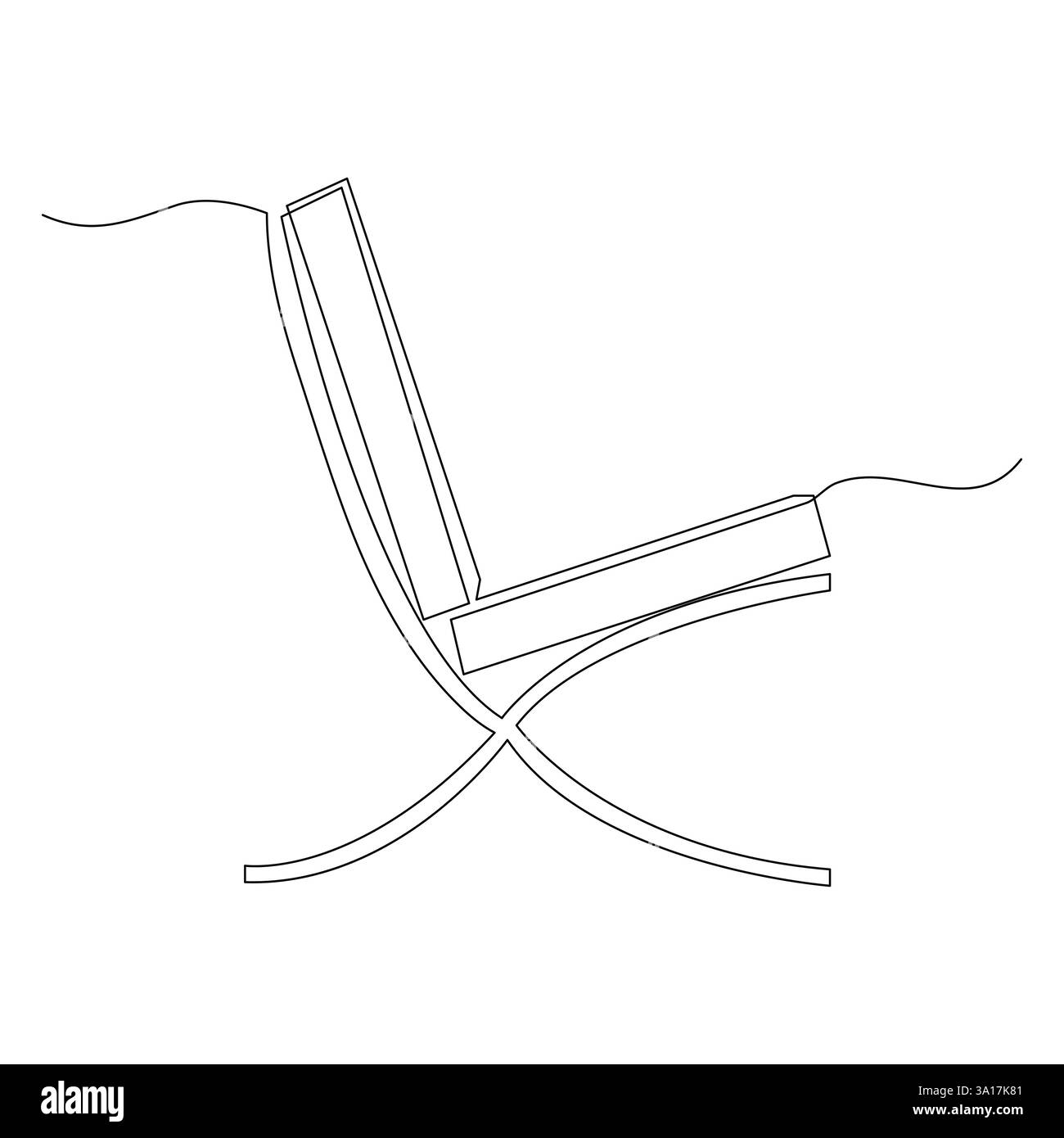 Continuous single line hand drawing simple modern chair icon and ...