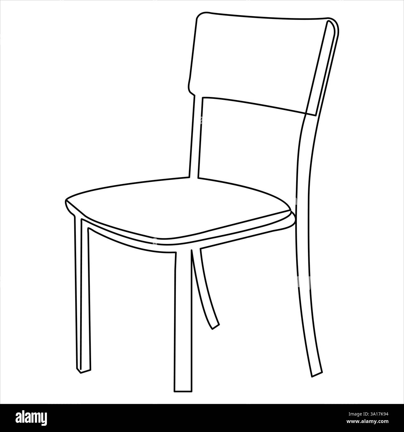 Continuous single line hand drawing simple modern chair icon and ...