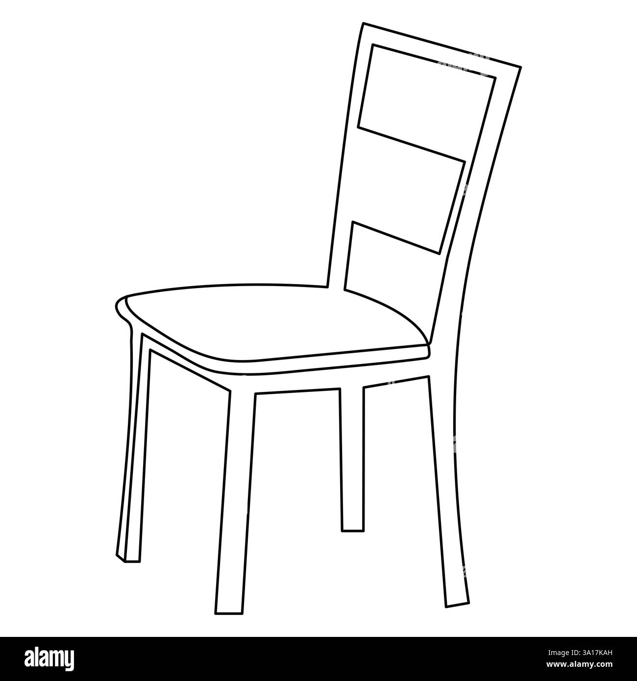 Continuous single line hand drawing simple modern chair icon and ...