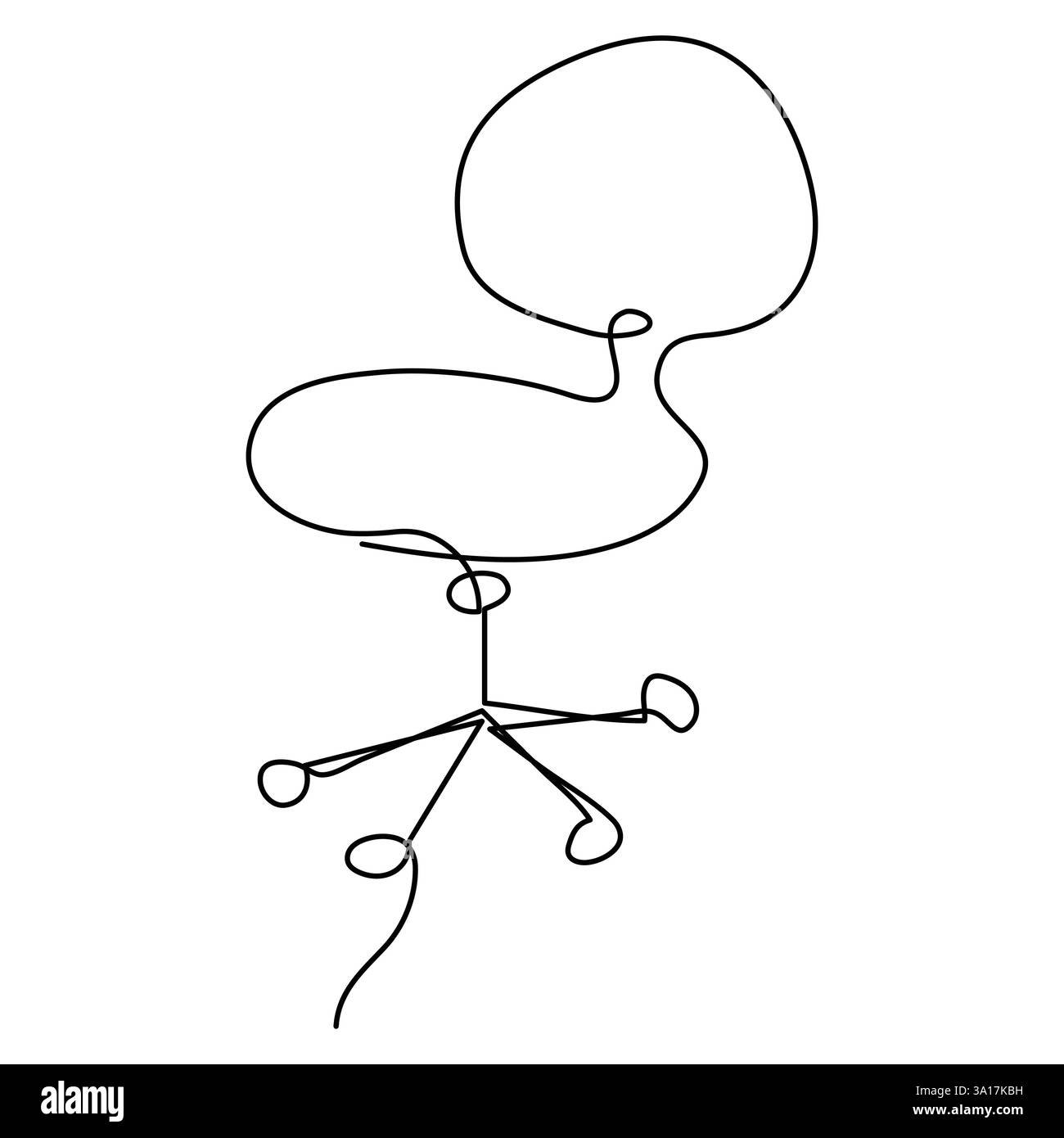 Continuous single line hand drawing simple modern chair icon and ...