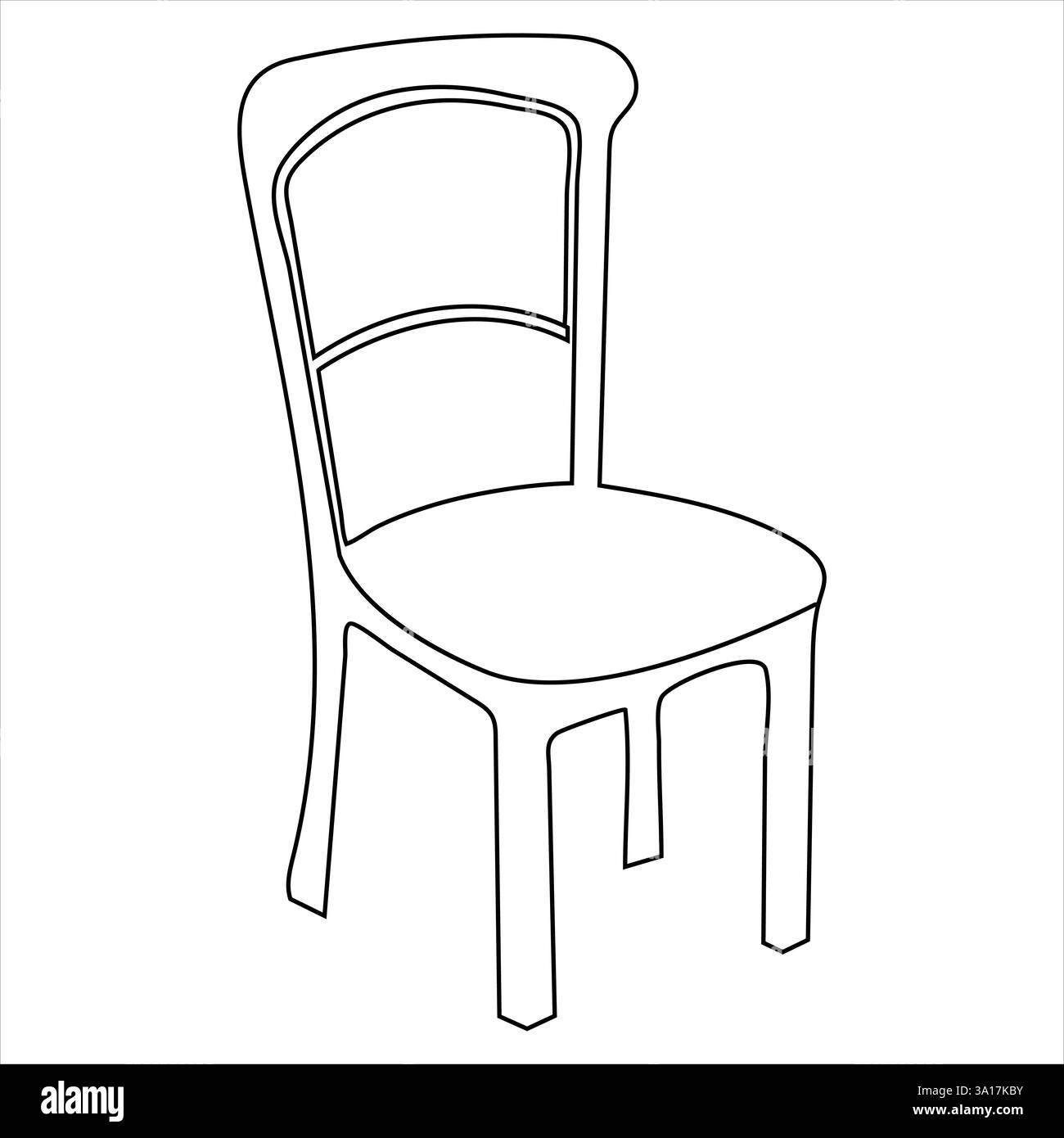 Continuous single line hand drawing simple modern chair icon and ...