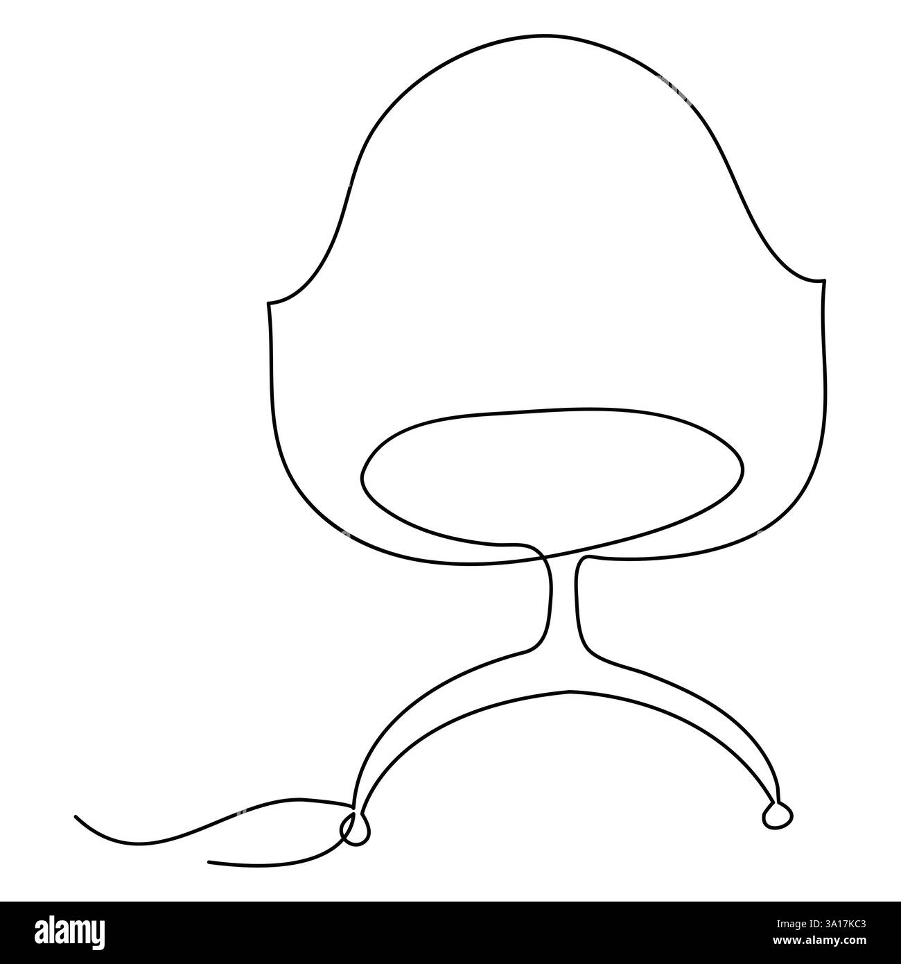 Continuous single line hand drawing simple modern chair icon and ...