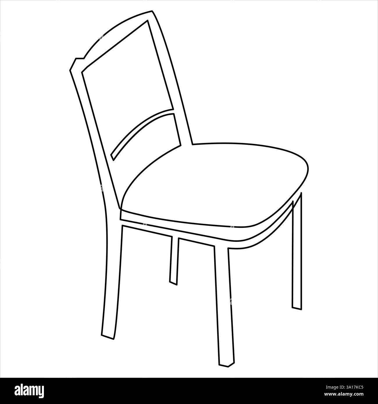 Continuous single line hand drawing simple modern chair icon and ...