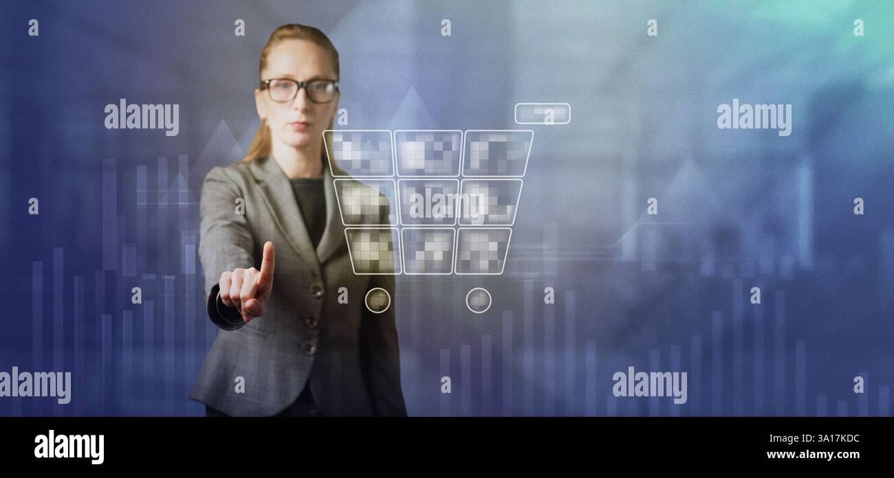 Light charts background Vol.1 Woman in suit in glasses. Employee at ...