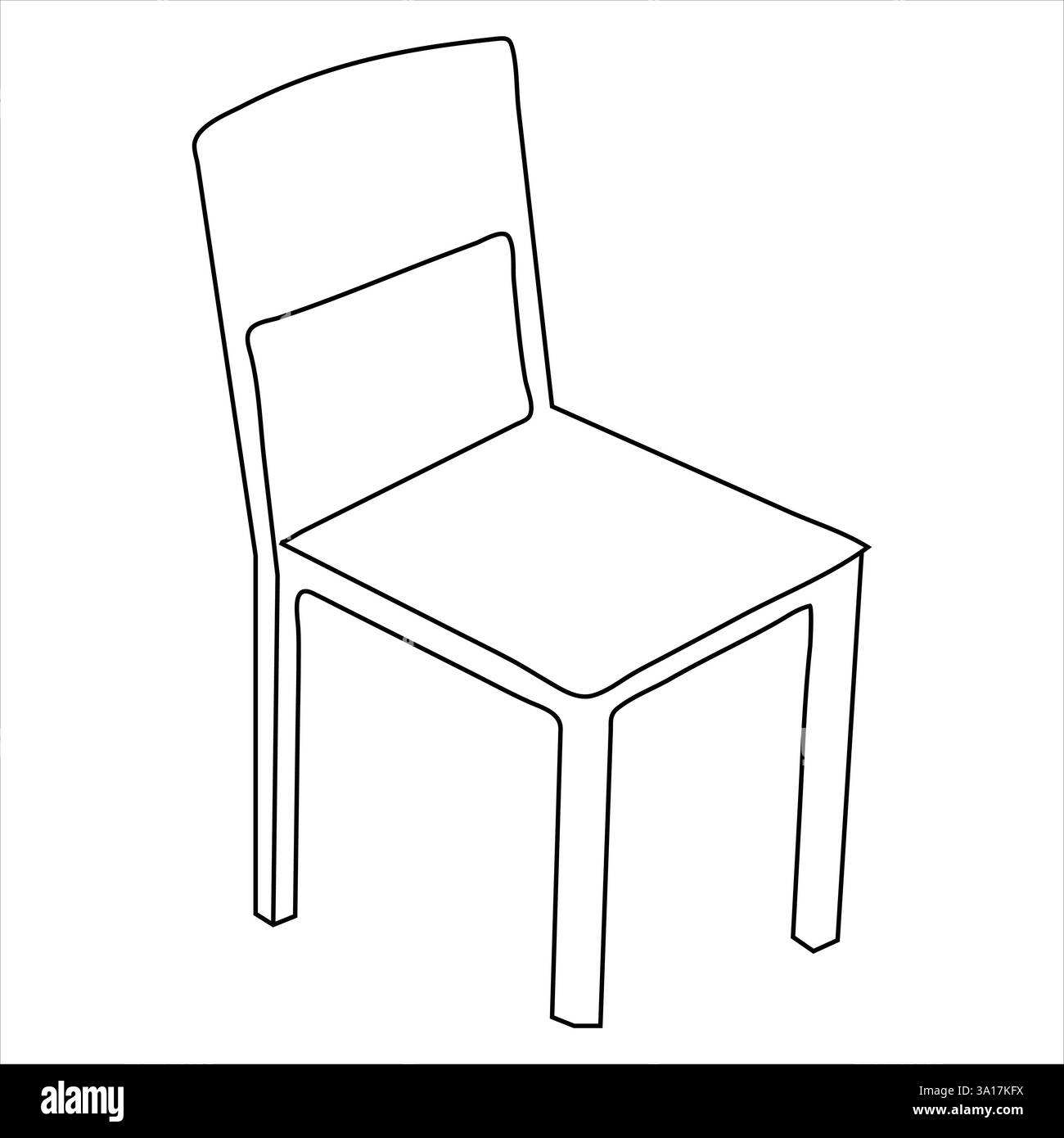Continuous single line hand drawing simple modern chair icon and ...