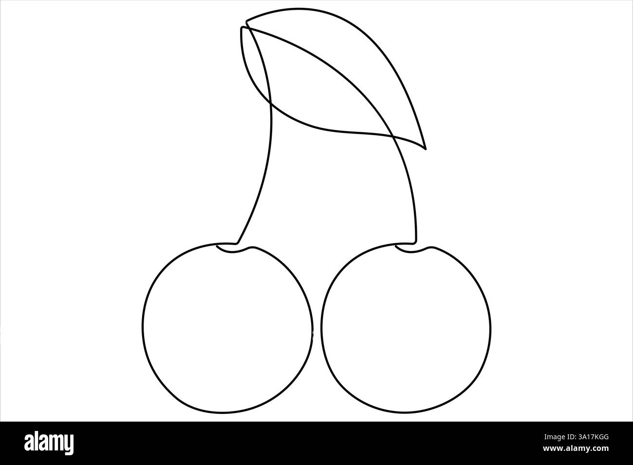 Cherry continuous one line art icon vector illustration Stock Vector ...