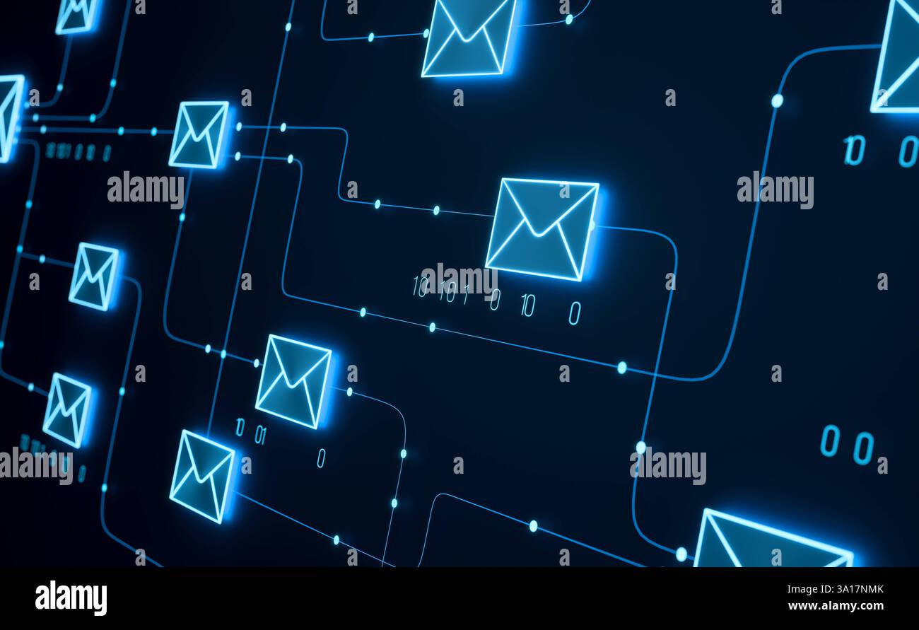 Close-up icon e-mail server, transfer, communication and data. Close-up ...