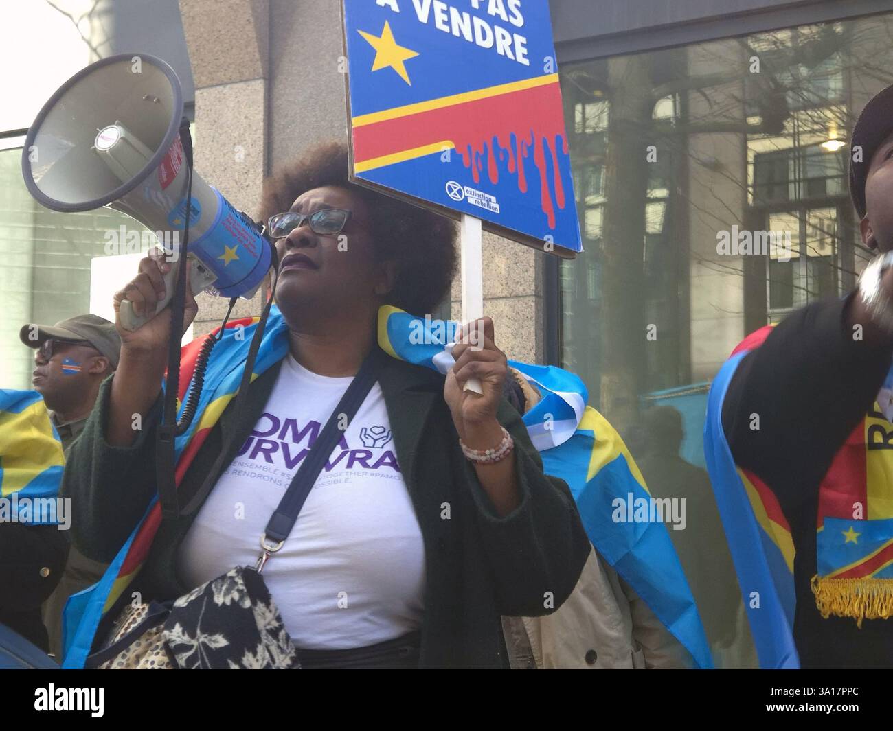 People hold a demonstration to denounce Rwanda's aggression in eastern ...