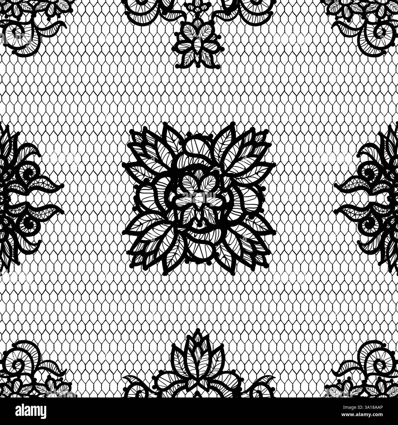 Black lace seamless pattern is perfect for stunningly elegant designs ...