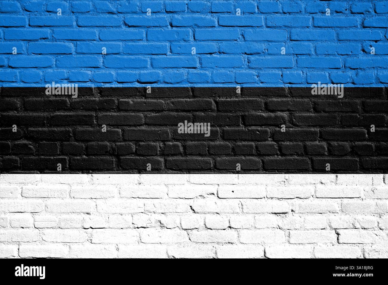 Flag of Estonia painted on the brick wall Stock Photo - Alamy