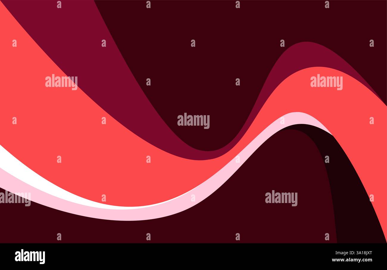 Wavy geometric Abstract Background With Red Color Combination Stock Vector